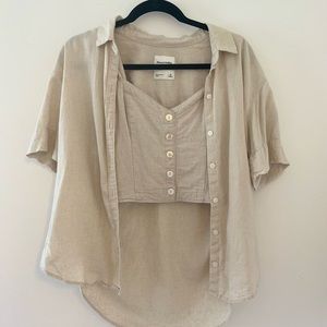 Matching Abercrombie Linen Shirt & Cami Set